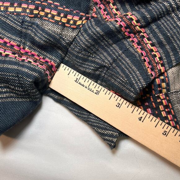 Anthropologie Lynnie Shorts Women Size XS Blue Striped Paperbag 100% Cotton Boho - Picture 4 of 11